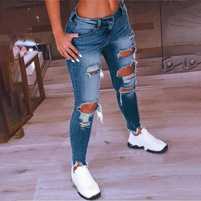 Women's Street Style Sexy Ripped Jeans