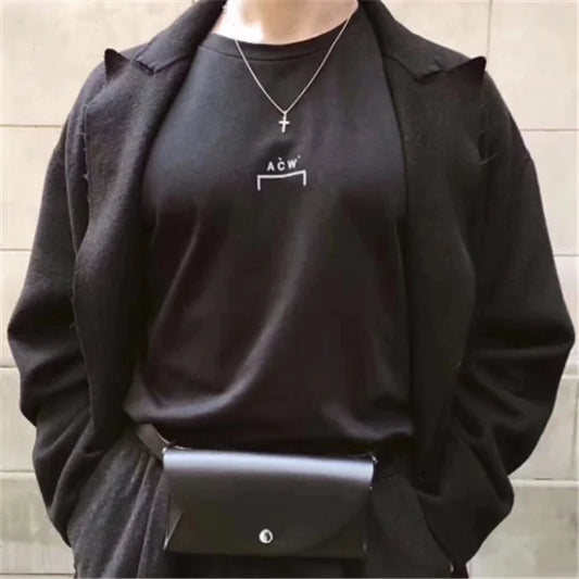 Street Industrial Style Letter Graphic T-Shirt, Oversized
