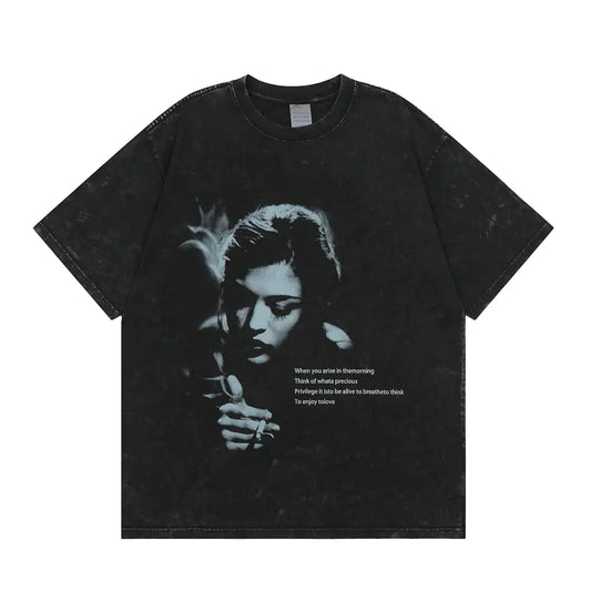 Vintage Washed Street Style Oversized T-Shirt for All